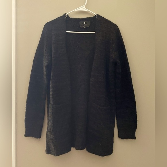 EUC - 7 For All Mankind Black Cardigan Sweater w/Pockets - Size: Small - Picture 1 of 2